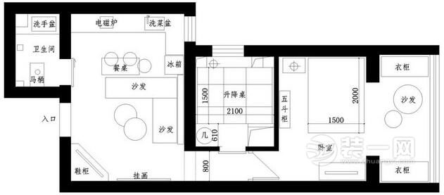 45平米户型图